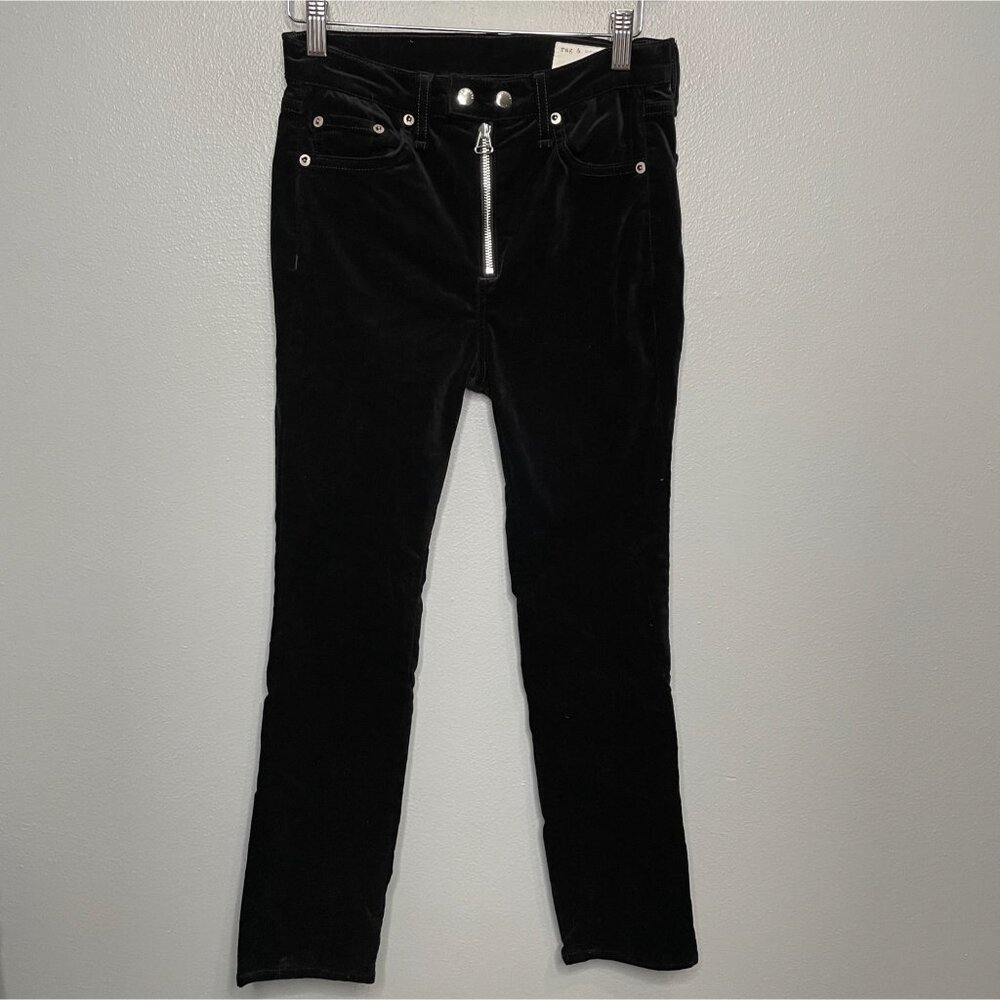 RAG & BONE Black Velvet Dojo Pants sz 26 - Picture 2 of 7